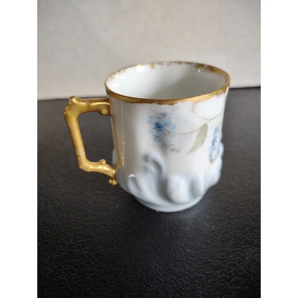 Antique Leonard Vienna Austria Hand Painted Tea Cup Saucer Lavender Floral